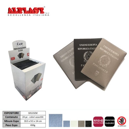Porta Passaporto 24Pz Scudo Metal Alplast Art.1012Scm Pz1