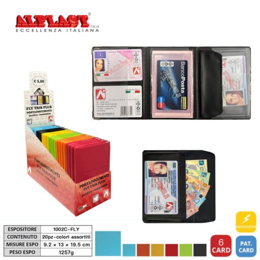 Porta Documenti Fly Tris Plus Color 20Pz Alplast Art.1002C-Fly Pz1