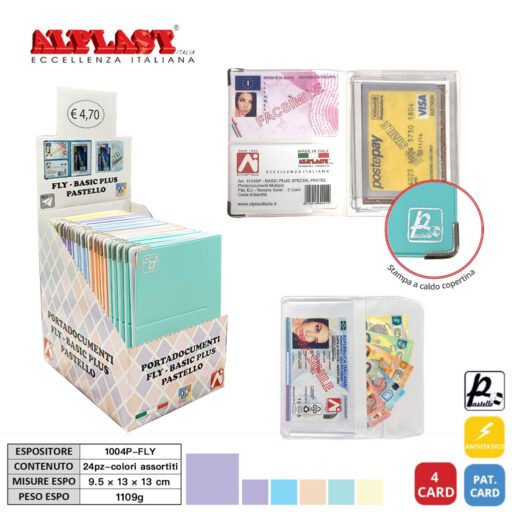 Portadocumenti 24Pz Fly Basic Plus Special Pastello Alplast Art.1004P-Fly Pz1
