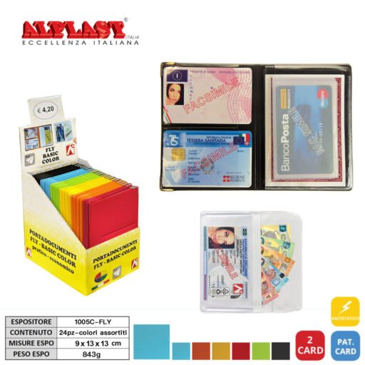 Porta Documenti Fly Basic Color 24Pz Alplast Art.1005C-Fly Pz1