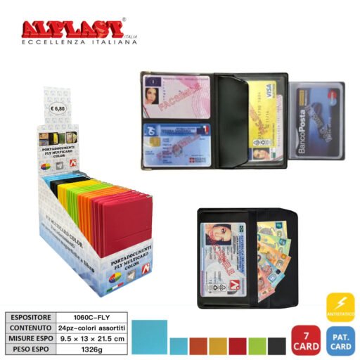 Porta Documenti Fly Multicard Color 24Pz Alplast Art.1060C-Fly Pz1