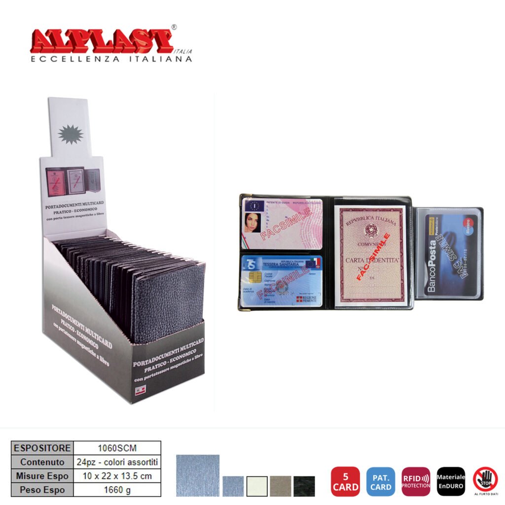 Porta Documenti 24Pz Antifurto Scudo Alplast Art.1060Scm Pz1