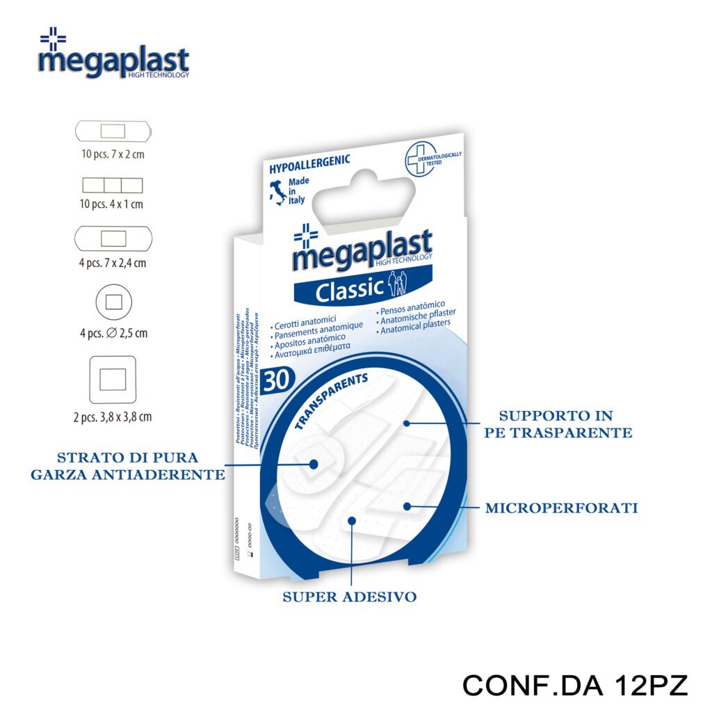 Art.112387 Megaplast Classic Ml 30 Cerotti Assortiti Trasparenti Conf.30 12Pz