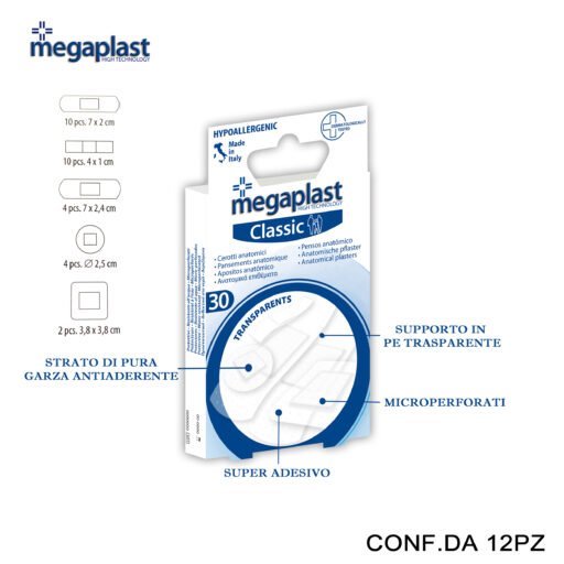 Art.112387 Megaplast Classic Ml 30 Cerotti Assortiti Trasparenti Conf.30 12Pz