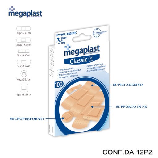 Art.112400 Megaplast Classic Ml 100 Cerotti Assortiti Pe Conf.100 12Pz