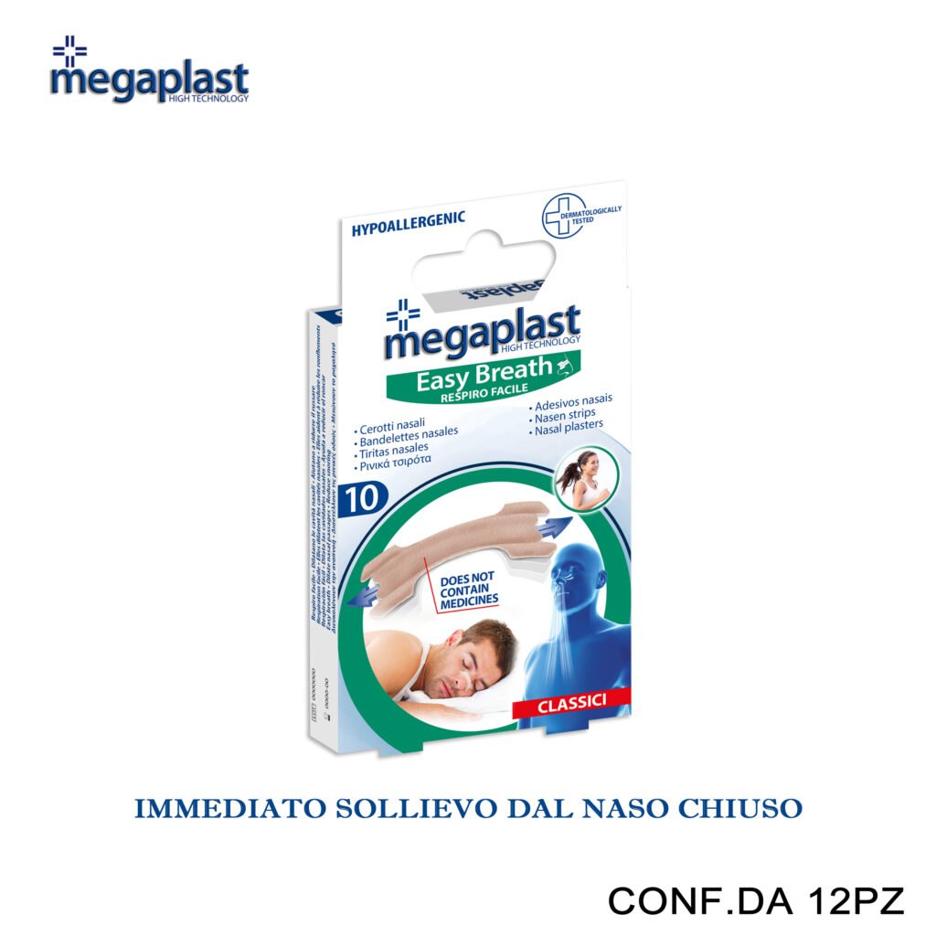 Art.112462 Megaplast Easy Breath Ml 10 Cerotti Nasali Conf.10 12Pz