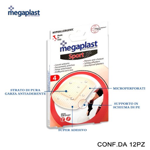 Art.112967 Megaplast Sport 4 Cerotti Foam 7.5X10Cm Conf.4 12Pz