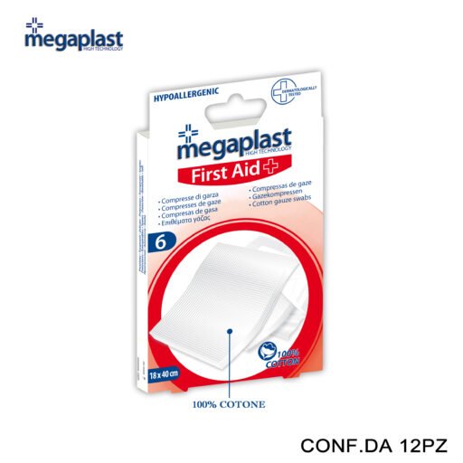 Art.114954 Megaplast First Aid 6 Compresse 18X40Cm Sterili Conf.6 12Pz