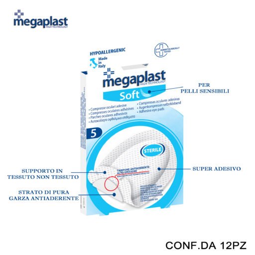 Art.119201 Megaplst Soft Ml 5 Compresse Oculari Sterili Conf.5 12Pz