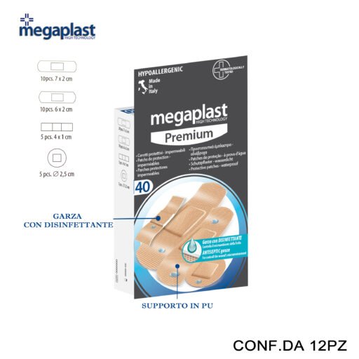 Art.120382 Megaplast Premium 40 Cerotti Premium Assortiti Conf.40 12Pz