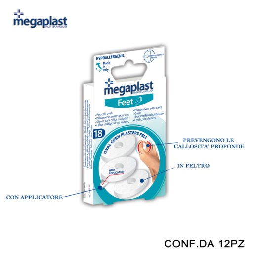 Art.130510 Megaplast Feet Ml 18 Paracalli Ovali Feltro Conf.18 12Pz