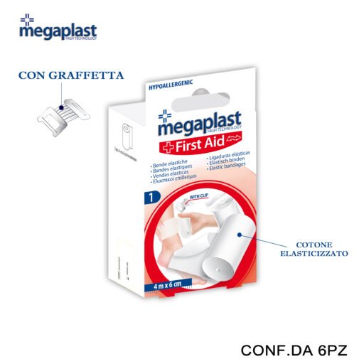 Art.150112 Megaplast First Aid 2 Bende 4Mx6Cm Appen. Conf.2 6Pz