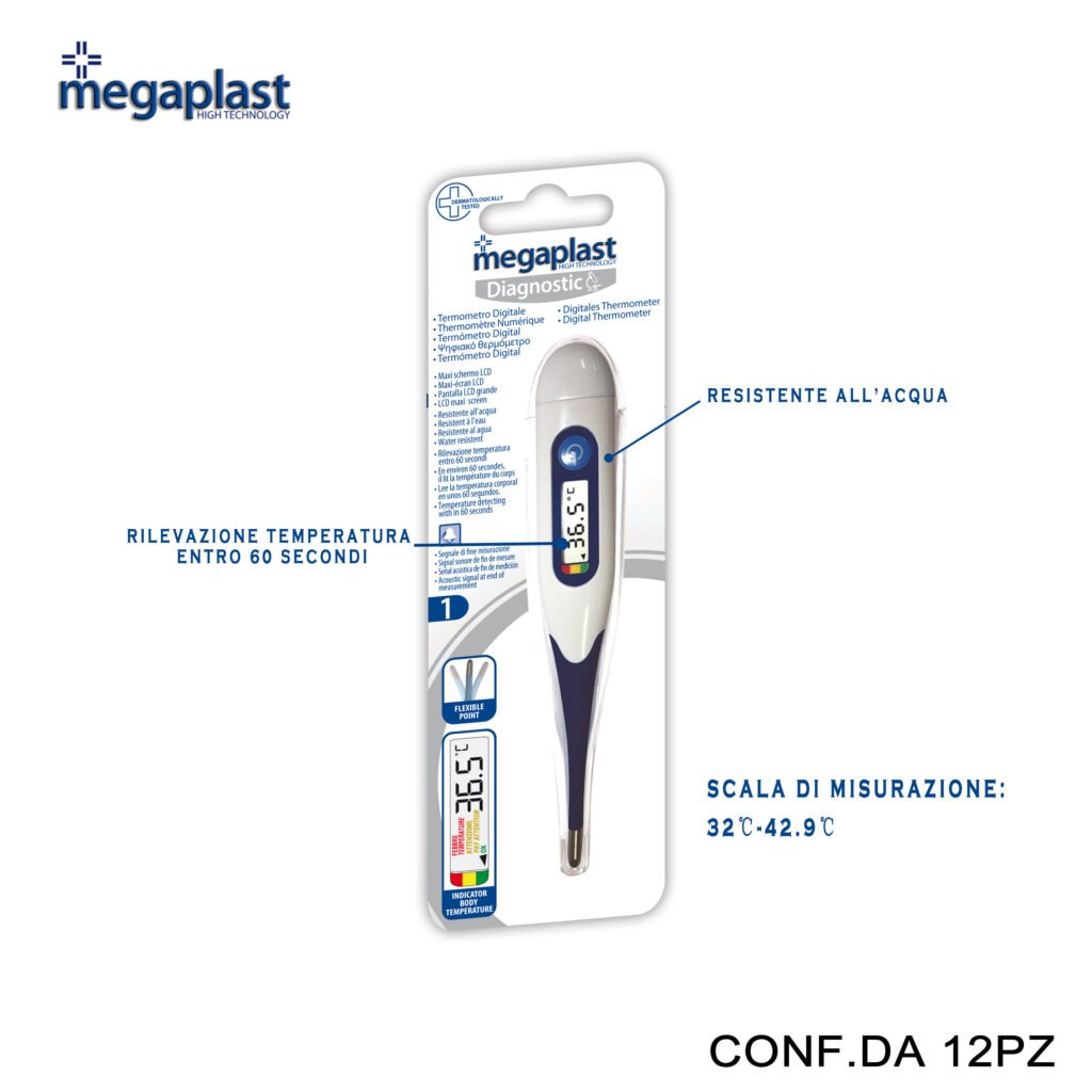 Art.163877 Megaplast Diagostic Termometro Digitale Bl1 12Pz