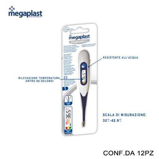 Art.163877 Megaplast Diagostic Termometro Digitale Bl1 12Pz