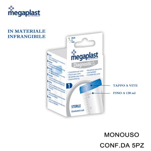 Art.163938 Megaplast Diagnostic 1 Contenitore Urine Sterile Conf.1 5Pz