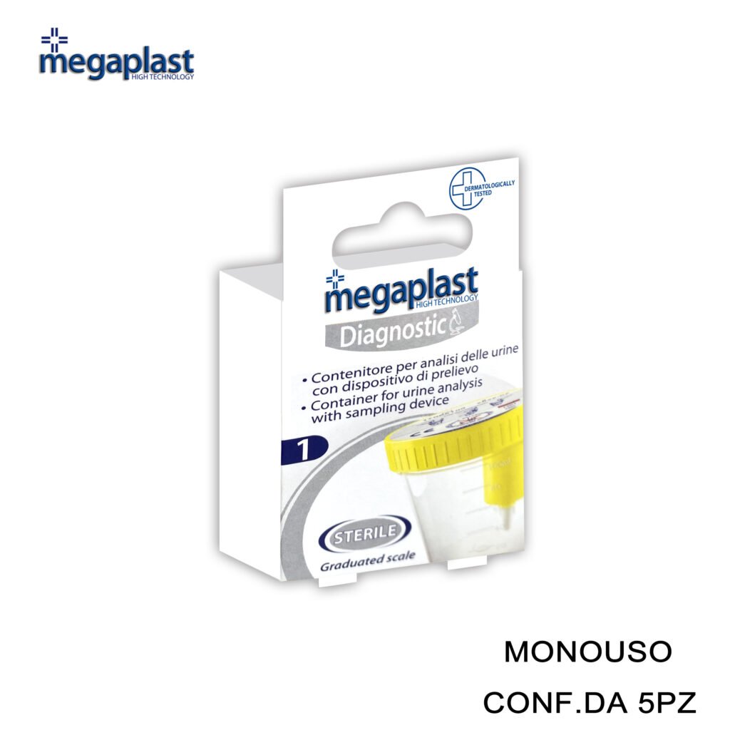 Art.166120 Megaplast Diagnostic Contenitore Per Analisi Delle Urine Conf.1 5Pz