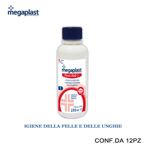 Art.170172 Megaplast First Aid Acqua Ossigenata 250Ml 12Pz