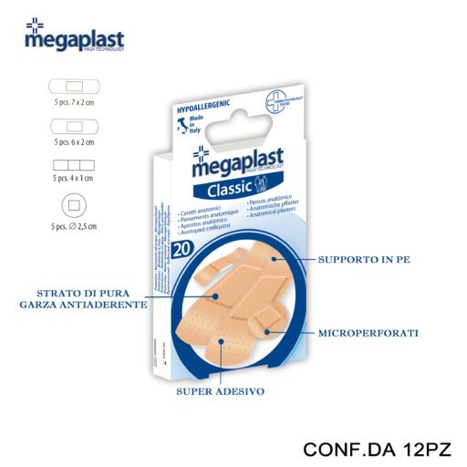 Art.180027 Megaplast Classic Ml 20 Cerotti Assortiti Pe Conf.20 12Pz