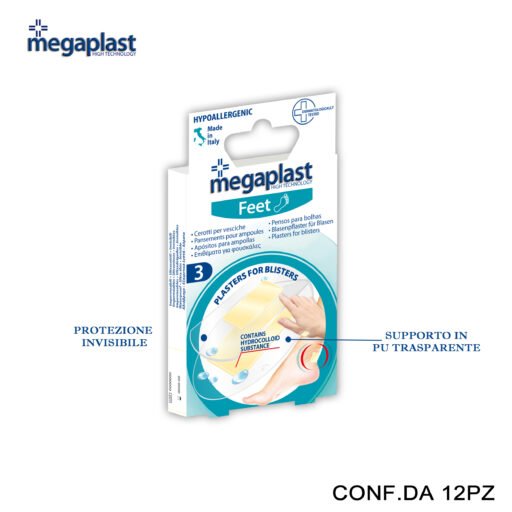 Art.182496 Megaplast Feet Cerotti Er Vesciche Conf.3 12Pz