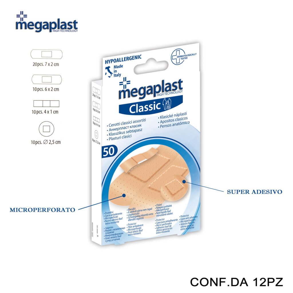 Art.185237 Megaplast Classic 50 Cerotti Assortiti Pe Conf.50 12Pz