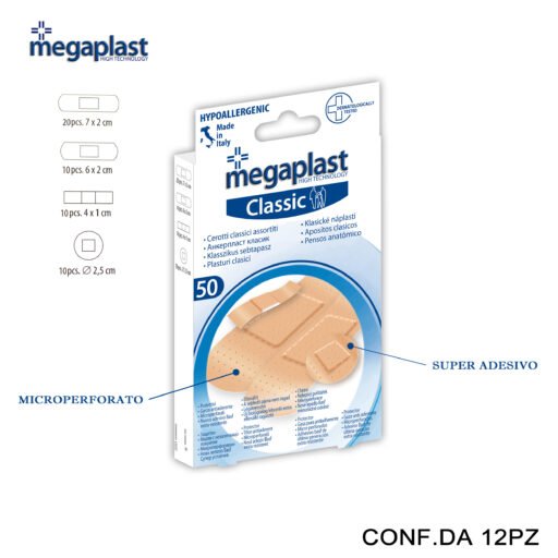 Art.185237 Megaplast Classic 50 Cerotti Assortiti Pe Conf.50 12Pz