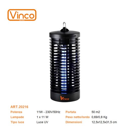 Vinco Insetticida Elet. 11W Luce Uv Art.20216