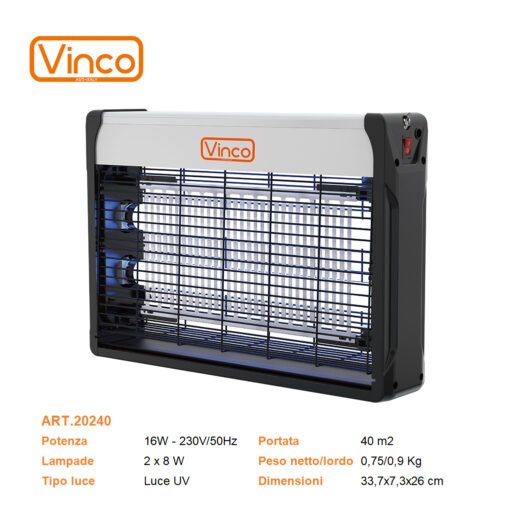 Vinco Insetticida Elet. 16W Luce Uv Art.20240