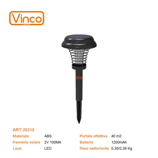 Vinco Insetticida Da Giardino 1W Ri.Solare Art.20310