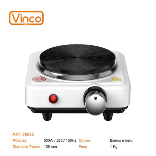 Vinco Fornello Elet. Coffee 500W 1 Piatto Art.76005