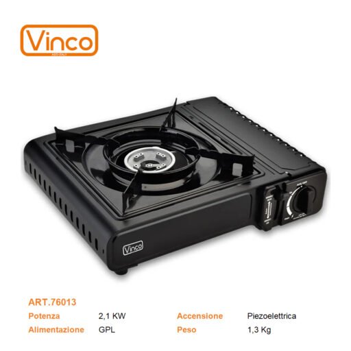 Vinco Fornello A Gas Port. Con Valigetta 2,1Kw Art.76013