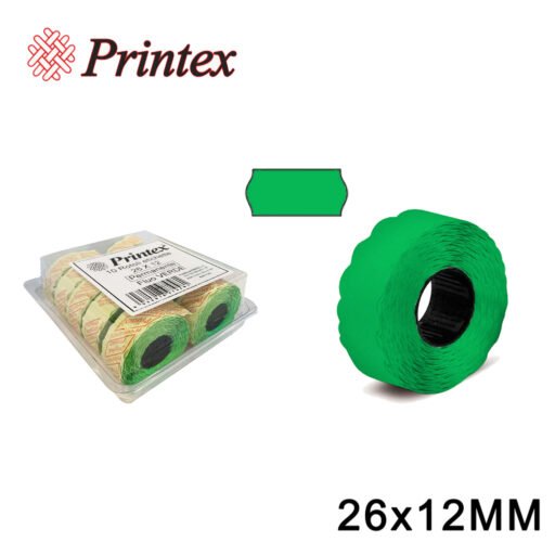 Rotoli Etichette Prezzi Permanente 26X12Mm Fluo Verde Bl10