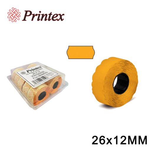Rotoli Etichette Prezzi Permanente 26X12Mm Fluo Arancio Bl10