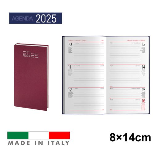 Art.Ag550Bordeaux Agenda2025 Settim. 8X15