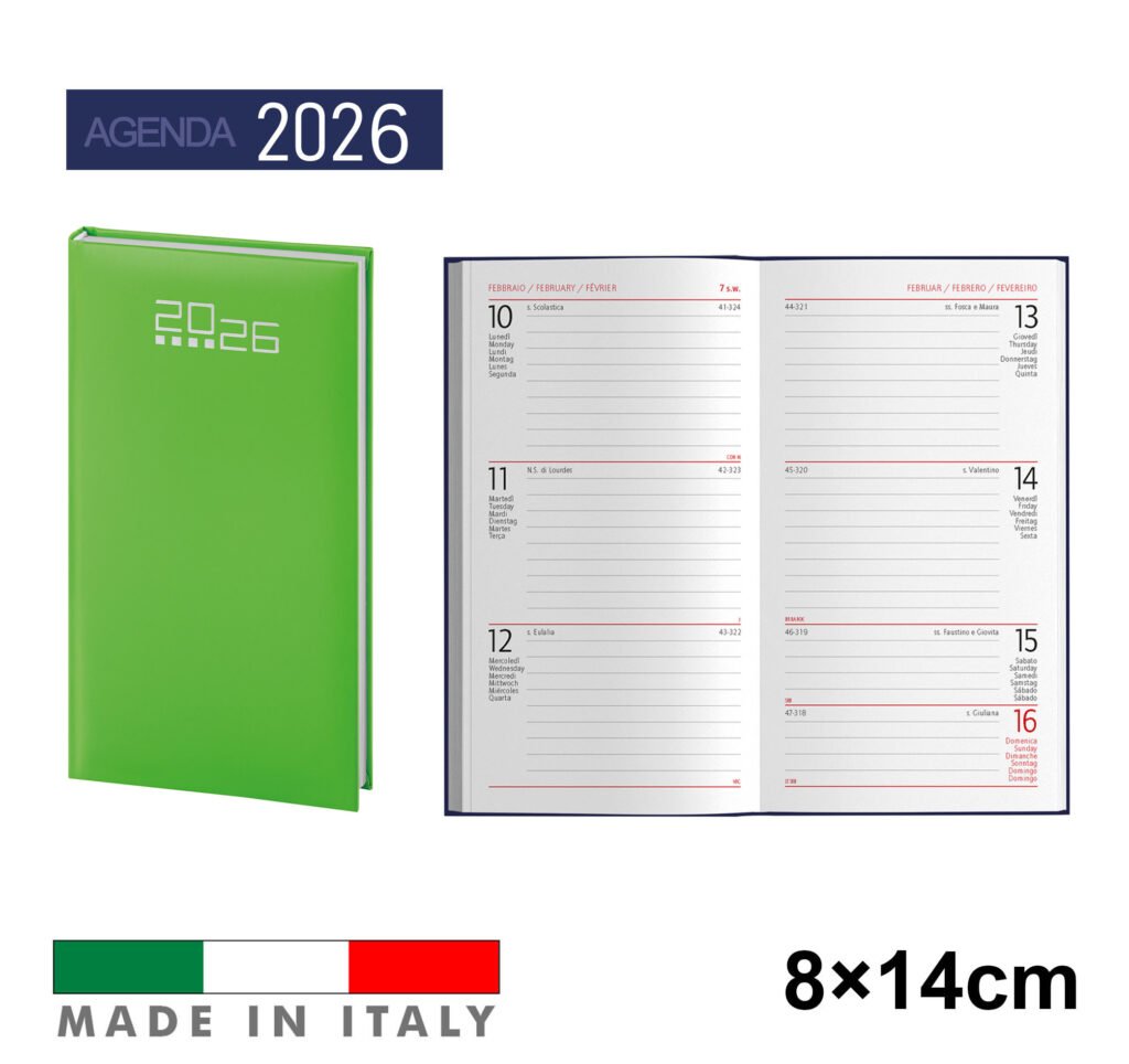 Art.Ag550Verde Agenda2026 Settim. 8X15