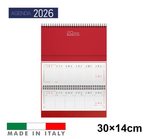 Art.Ag489Rosso Agenda2026 Planning Settim. Da Tavolo 30X14