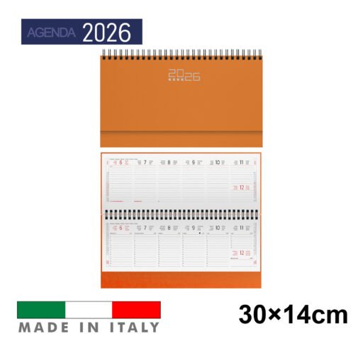 Art.Ag489Arancio Agenda2026 Planning Settim. Da Tavolo 30X14