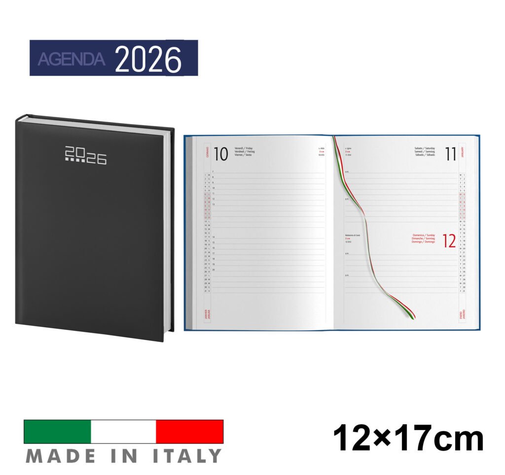 Art.Ag520Nero Agenda2026 Giornaliera 12X17 Nero