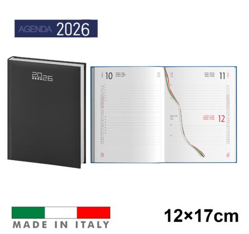 Art.Ag520Nero Agenda2026 Giornaliera 12X17 Nero