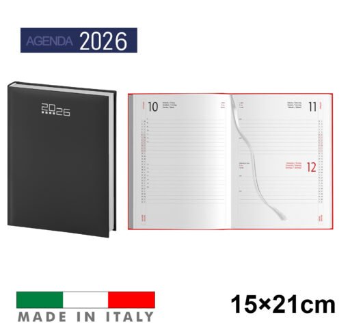 Art.Ag530Nero Agenda2026 Giornaliera 15X21