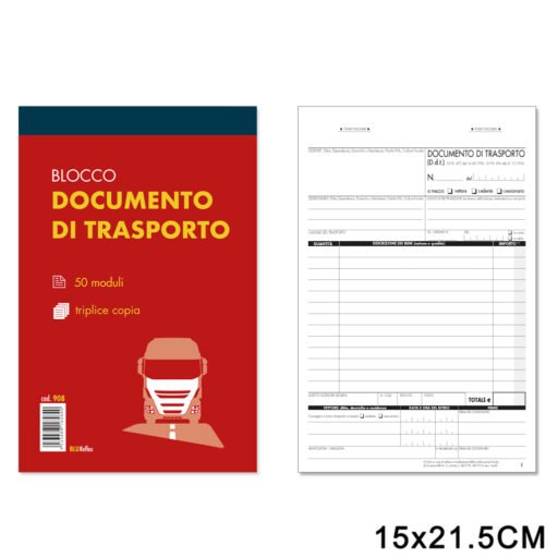 Ddt 50Fg X 3Copie Doc. Trasporto F.To 15X23 Art.908 Pz1