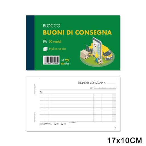 Buoni Consegna 50Fg X 3Copie F.To 17X10 Art.922 Pz1