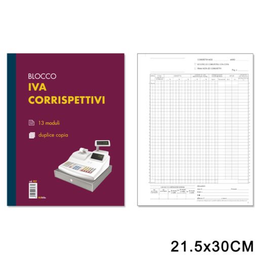 Iva Corrispettivi 12 Mesi 13Fg X 2Copie F.To 22X30 Art.927 Pz1