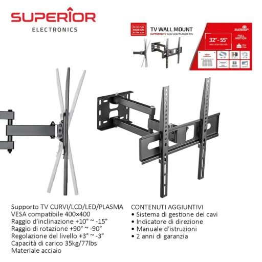 SUPPORTO TV 32-55 FULL EXTRA SLIM SUPERIOR