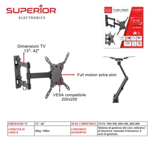 SUPPORTO TV 13-42 FULL MOTION SUPERIOR