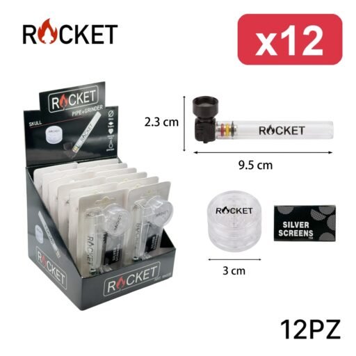 ROCKET PIPETTA CON GRINDER 9.5CM