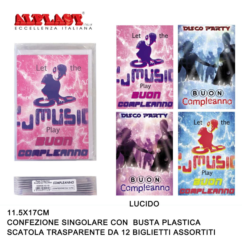 Art.10113 Alplast Biglietti Di Auguri Compleanno Conf.12Pz