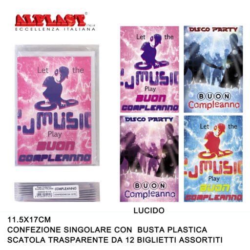Art.10113 Alplast Biglietti Di Auguri Compleanno Conf.12Pz