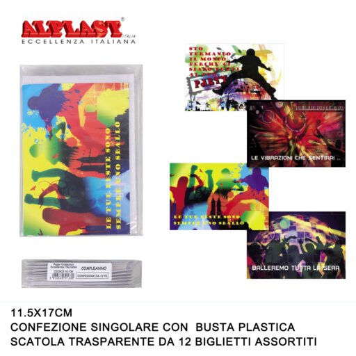 Art.10130 Alplast Biglietti Di Auguri Compleanno Conf.12Pz