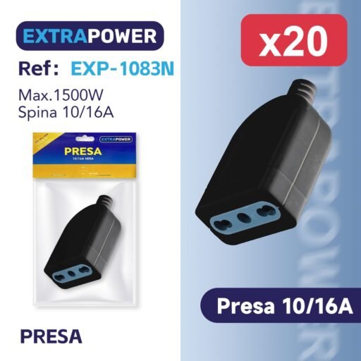 Extrapower PRESA 10/16A NERA ART.EXP-1083N