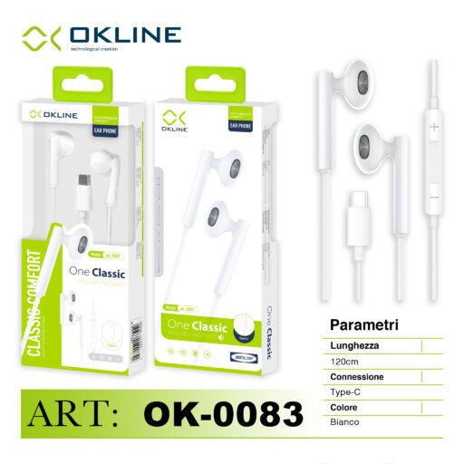 Art.Ok-0083 Okline Tc Auricolari Bianco